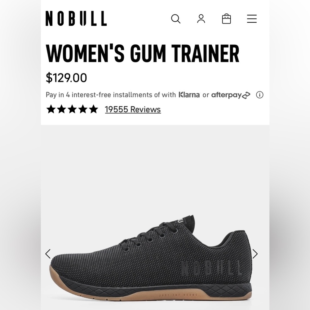 NOBULL Women's Gum Trainer Black with Gum Sole